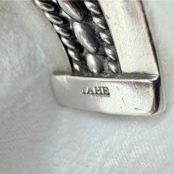 Navajo Tahe Sterling Silver Multi-Row Triple Twisted Wire Rope & Cuff Bracelet - Picture 8 of 15